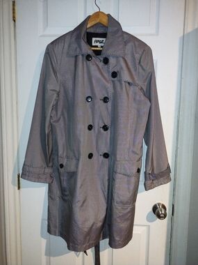 Gray Double-Breasted Trench Coat